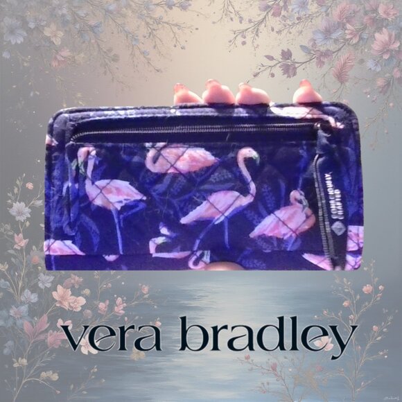 EUC Vera Bradley RFID Finley Small Wallet "Flamingo Party" pattern. - Picture 2 of 5